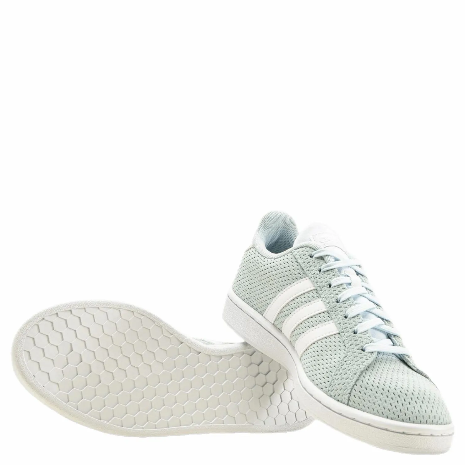 adidas Grand Court Shoes Sky Tint / Cloud White / Dash Grey Vit New