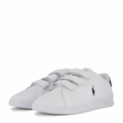 Polo Ralph Lauren Heritage Court II Leather Sneaker White / Navy Vit Sale