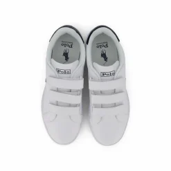 Polo Ralph Lauren Heritage Court II Leather Sneaker White / Navy Vit Sale