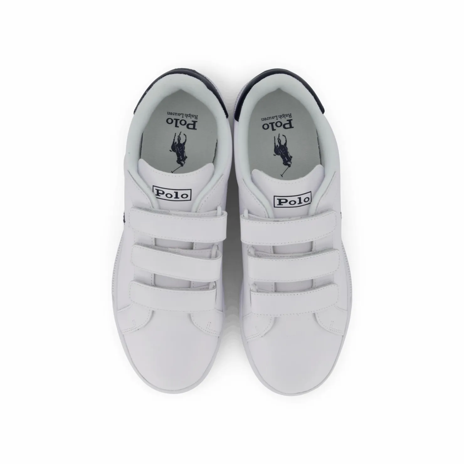 Polo Ralph Lauren Heritage Court II Leather Sneaker White / Navy Vit Sale