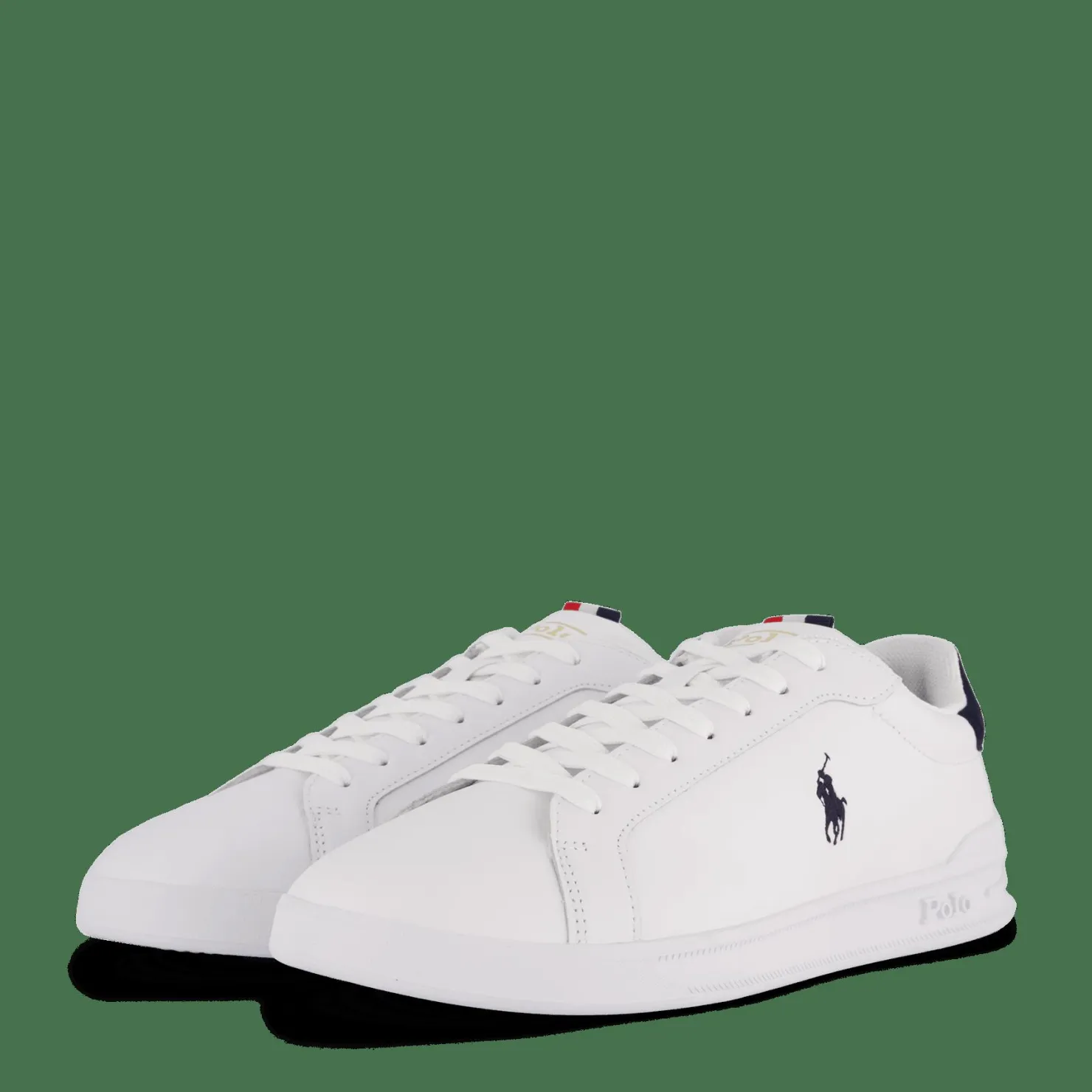 Polo Ralph Lauren Heritage Court II Leather Sneaker White / Navy / Red Vit