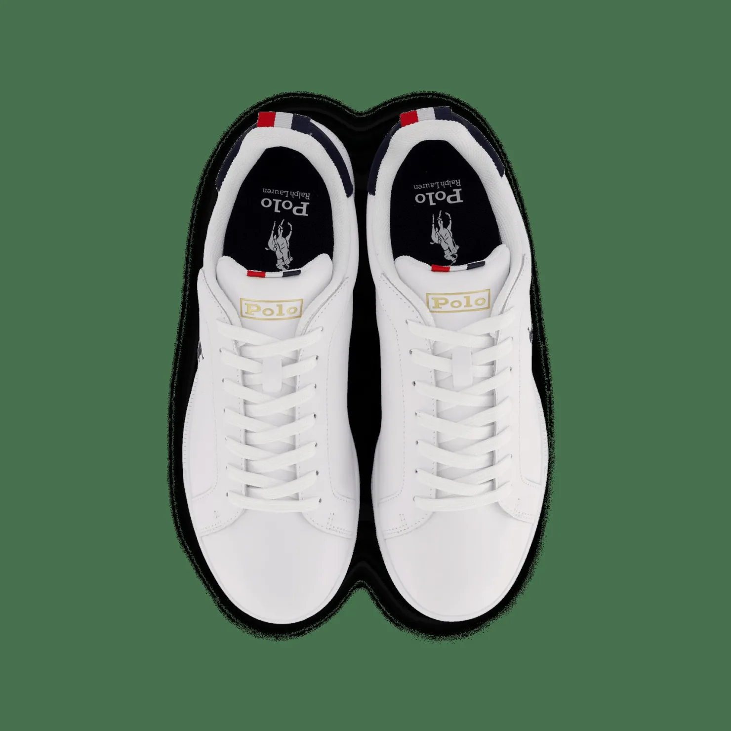 Polo Ralph Lauren Heritage Court II Leather Sneaker White / Navy / Red Vit