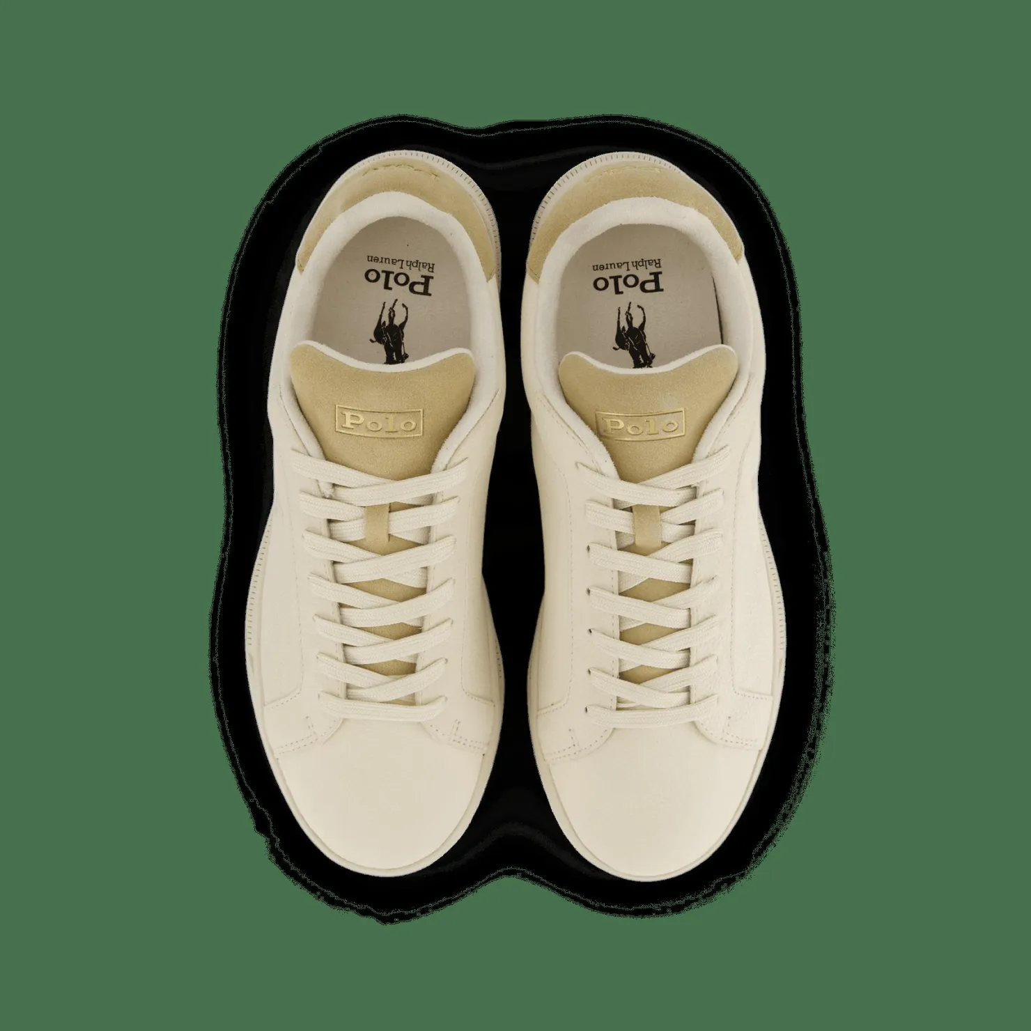 Polo Ralph Lauren Heritage Court II Leather Sneaker Ecru / Bone Beige Discount