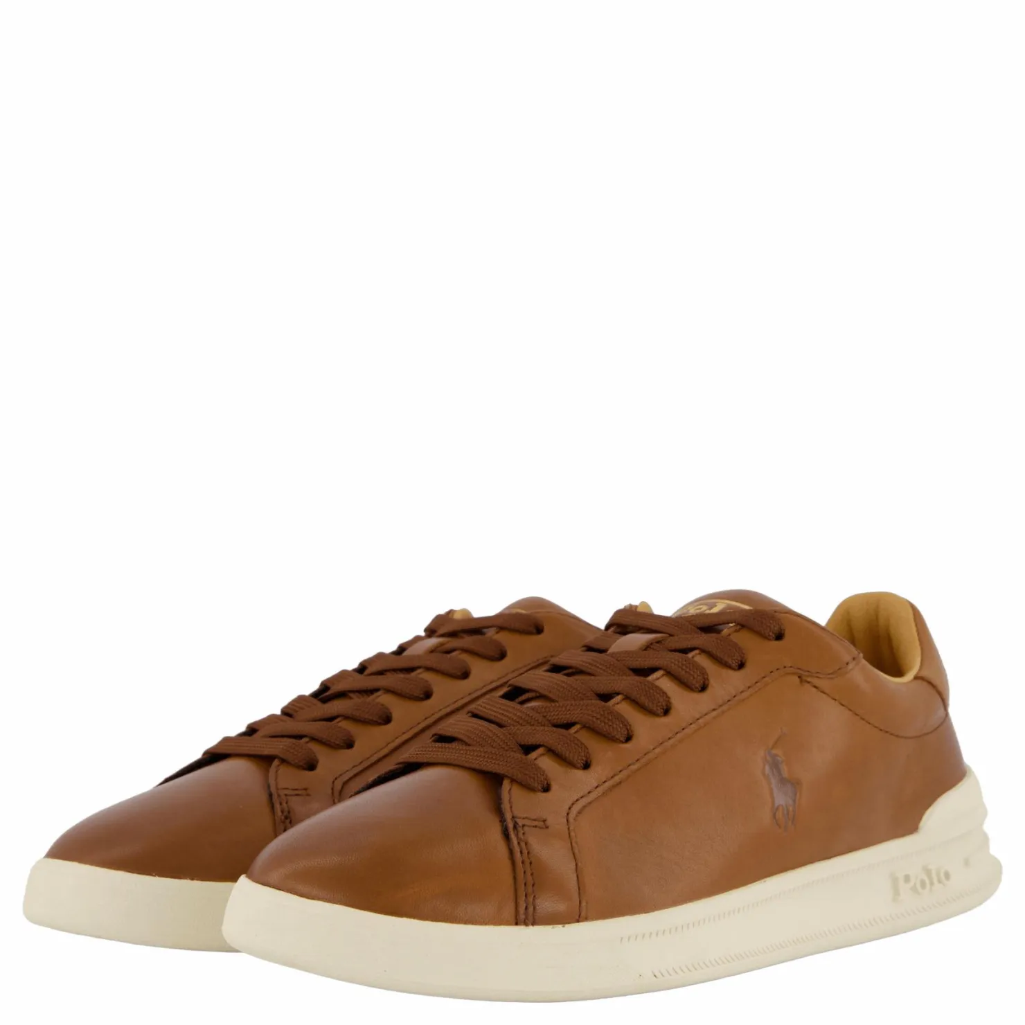 Polo Ralph Lauren Heritage Court II Leather Sneaker Polo Pale Russet Brun Discount
