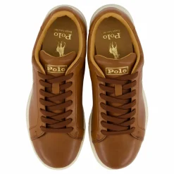 Polo Ralph Lauren Heritage Court II Leather Sneaker Polo Pale Russet Brun Discount