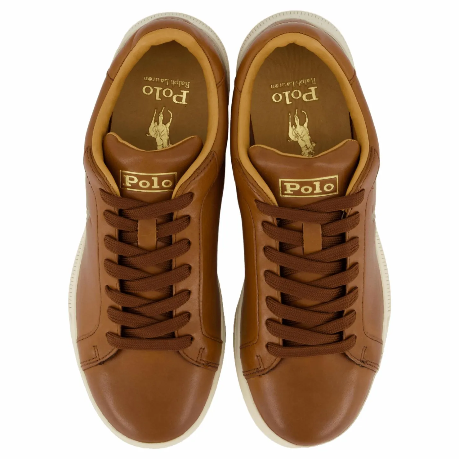 Polo Ralph Lauren Heritage Court II Leather Sneaker Polo Pale Russet Brun Discount