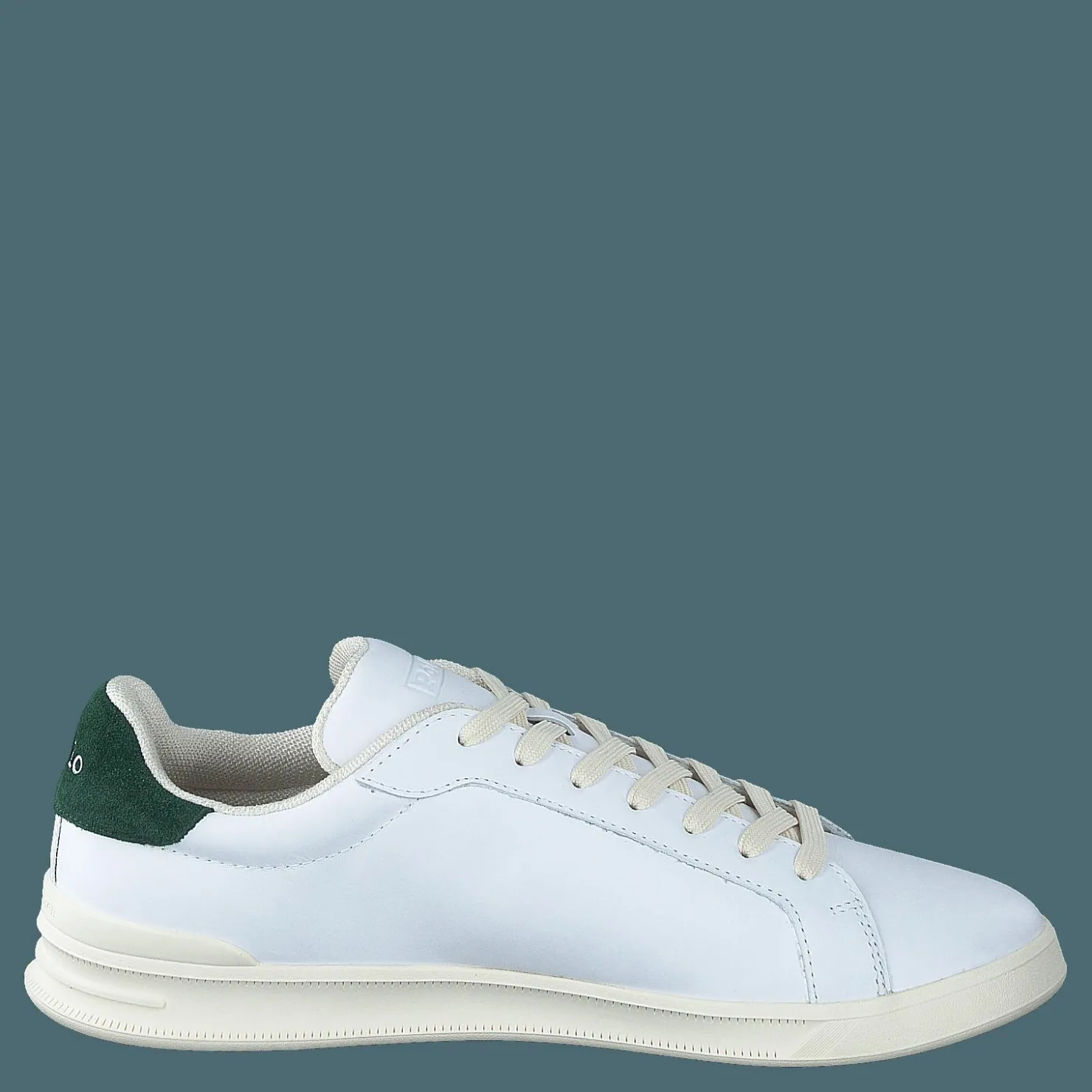 Polo Ralph Lauren Heritage Court II Leather Sneaker White / College Green Vit Clearance
