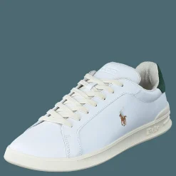 Polo Ralph Lauren Heritage Court II Leather Sneaker White / College Green Vit Clearance