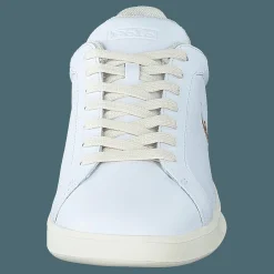 Polo Ralph Lauren Heritage Court II Leather Sneaker White / College Green Vit Clearance