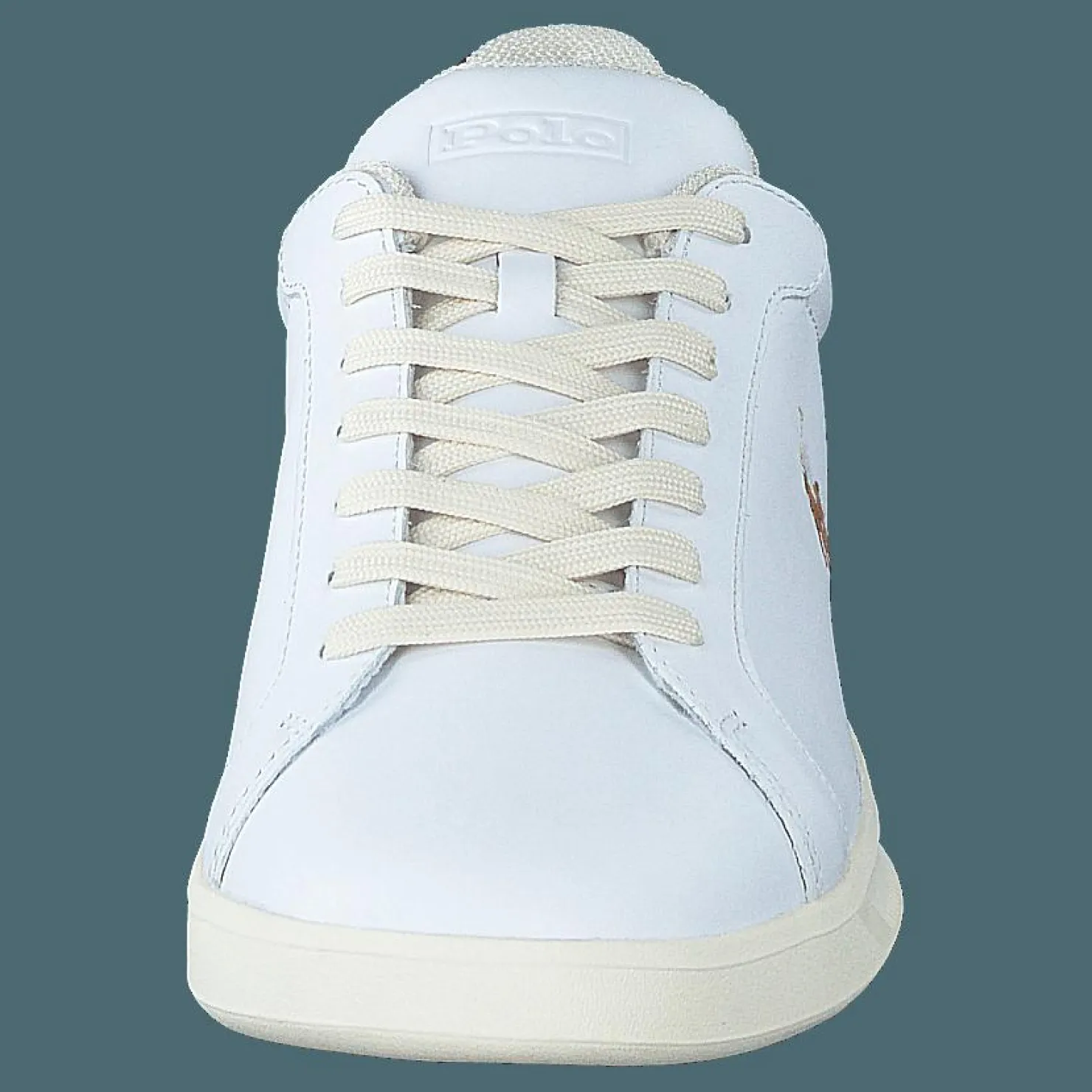 Polo Ralph Lauren Heritage Court II Leather Sneaker White / College Green Vit Clearance