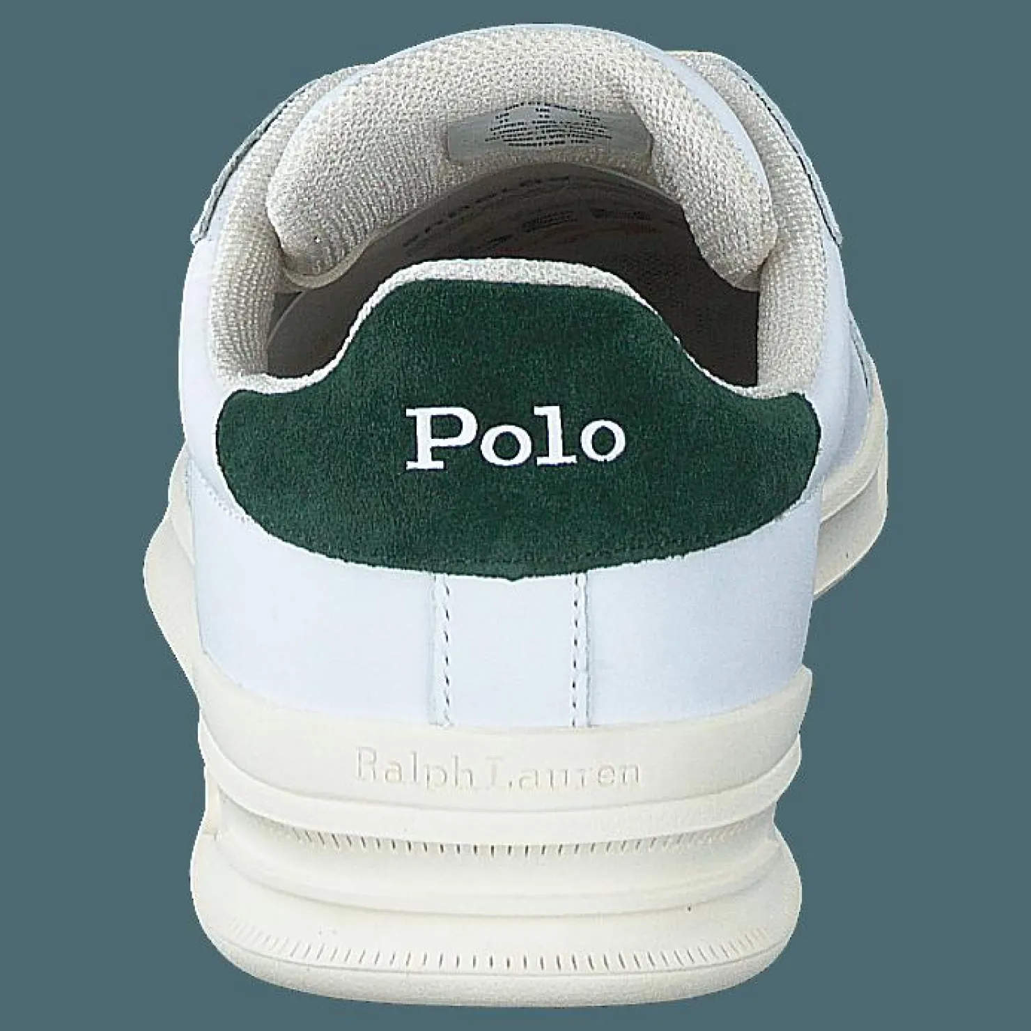 Polo Ralph Lauren Heritage Court II Leather Sneaker White / College Green Vit Clearance
