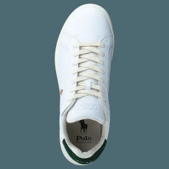 Polo Ralph Lauren Heritage Court II Leather Sneaker White / College Green Vit Clearance