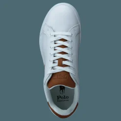 Polo Ralph Lauren Heritage Court II Leather Sneaker White / Tan Vit New
