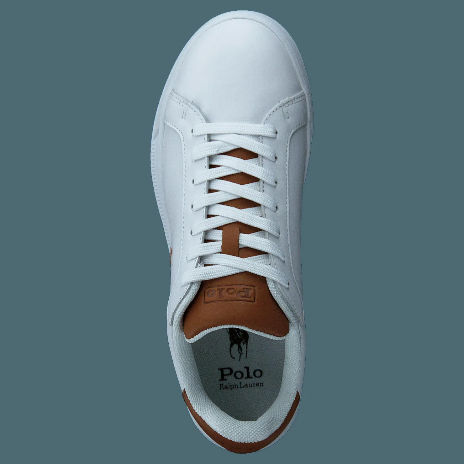 Polo Ralph Lauren Heritage Court II Leather Sneaker White / Tan Vit New