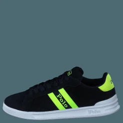 Polo Ralph Lauren Heritage Court II Suede Sneaker Hunter Navy/Safety Yellow Polo Svart Hot