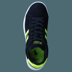 Polo Ralph Lauren Heritage Court II Suede Sneaker Hunter Navy/Safety Yellow Polo Svart Hot