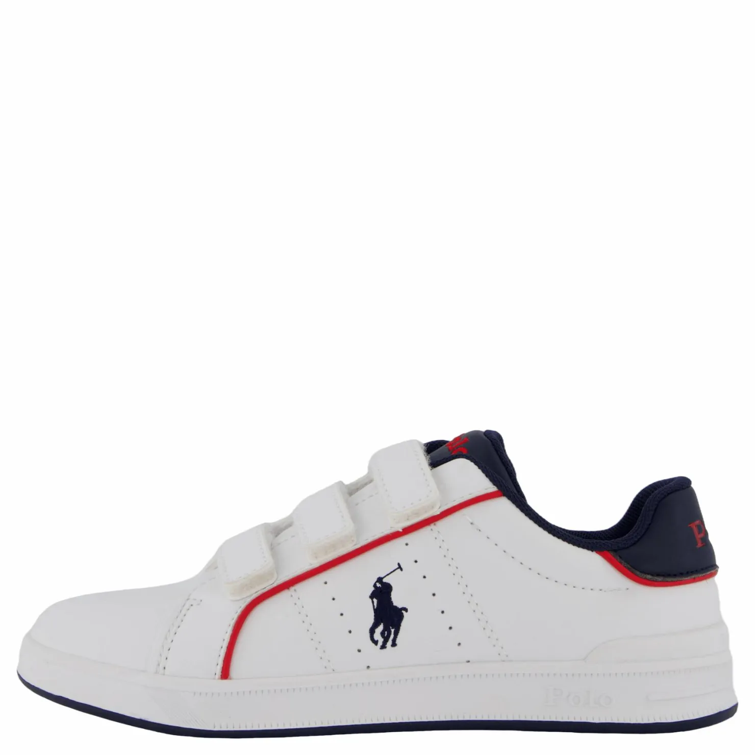 Ralph Lauren Junior Heritage Court Iii Ez C-white Smooth/navy W/ Navy Pp Vit Clearance