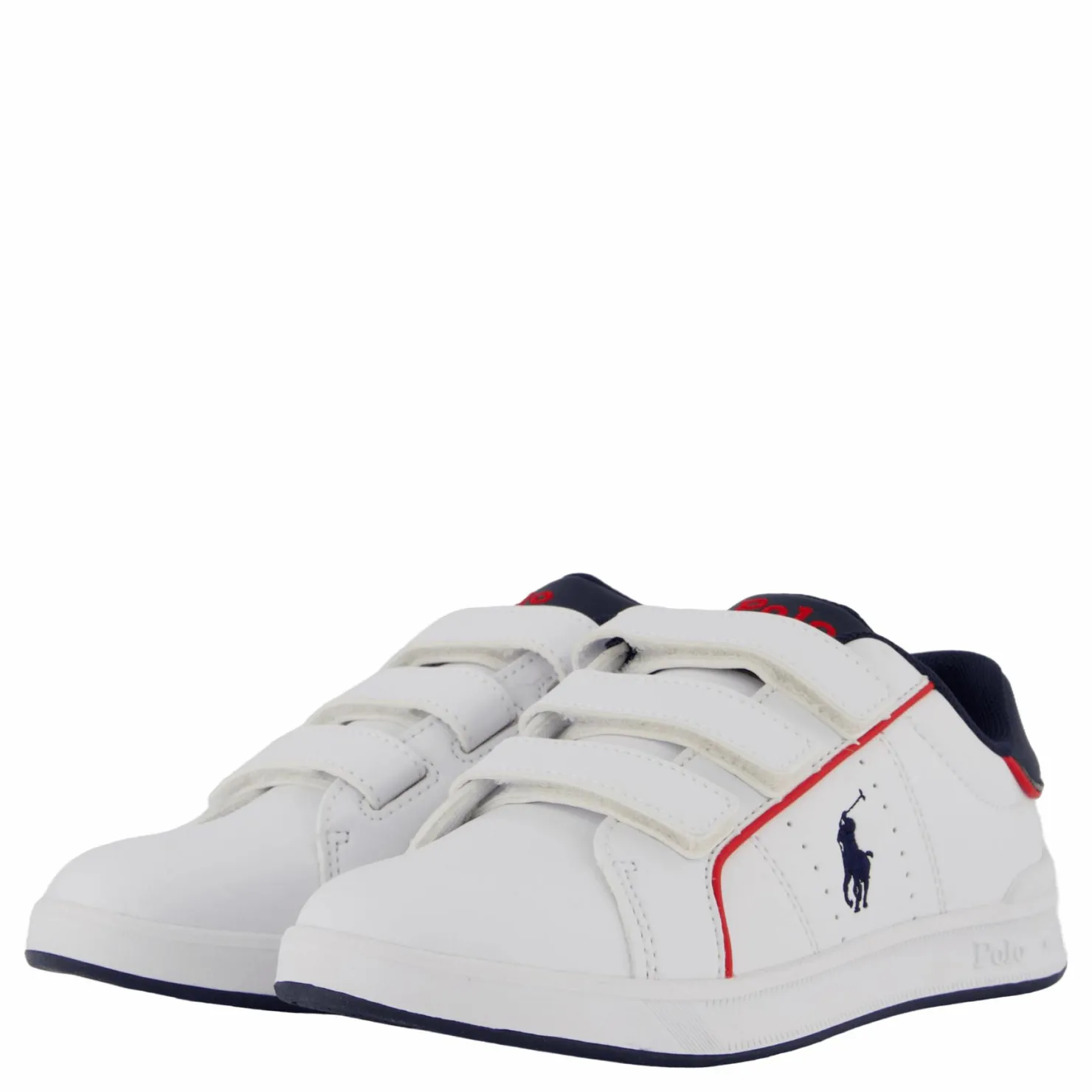 Ralph Lauren Junior Heritage Court Iii Ez C-white Smooth/navy W/ Navy Pp Vit Clearance