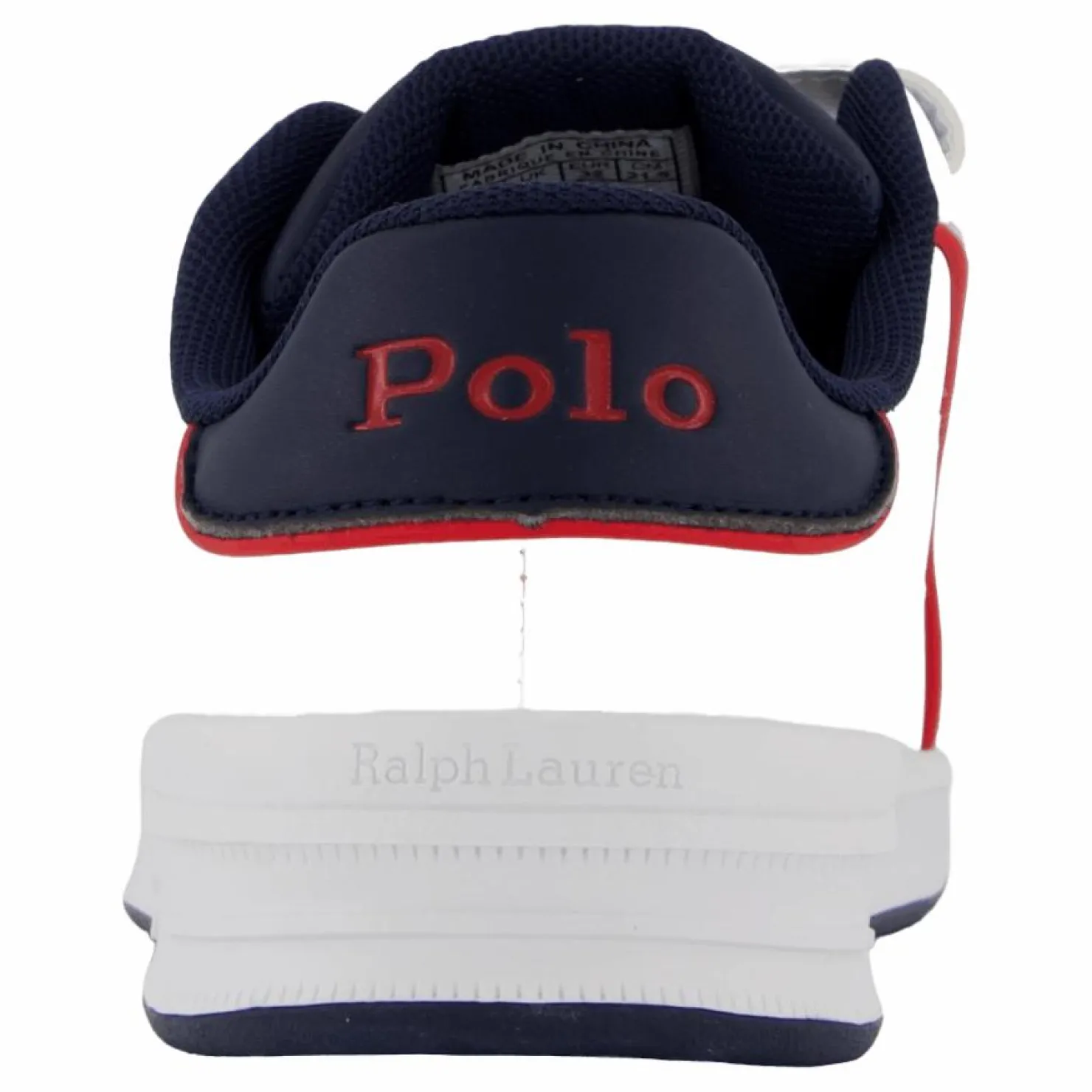 Ralph Lauren Junior Heritage Court Iii Ez C-white Smooth/navy W/ Navy Pp Vit Clearance