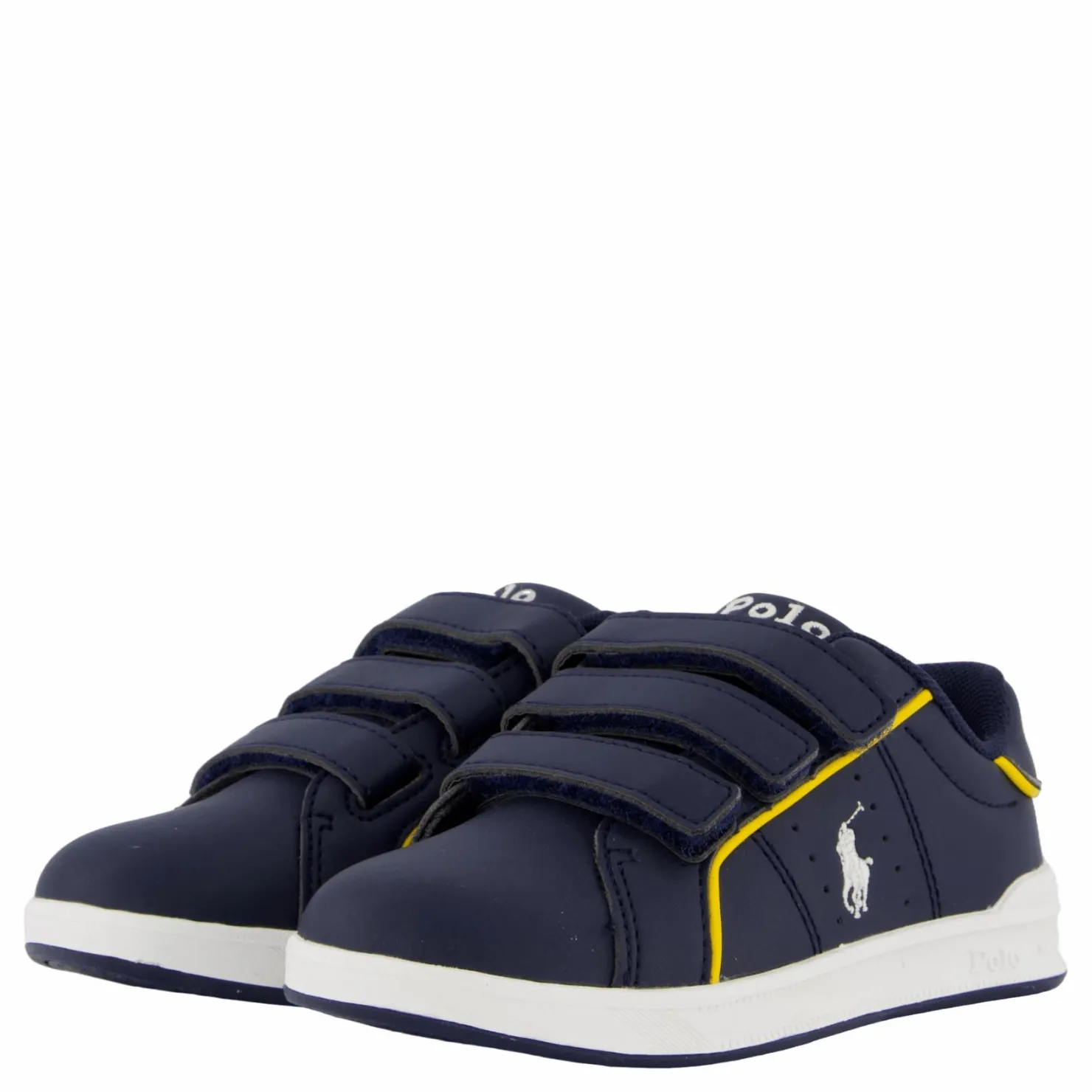 Ralph Lauren Junior Heritage Court Iii Ez T-navy Smooth W/ White Pp Blå Sale