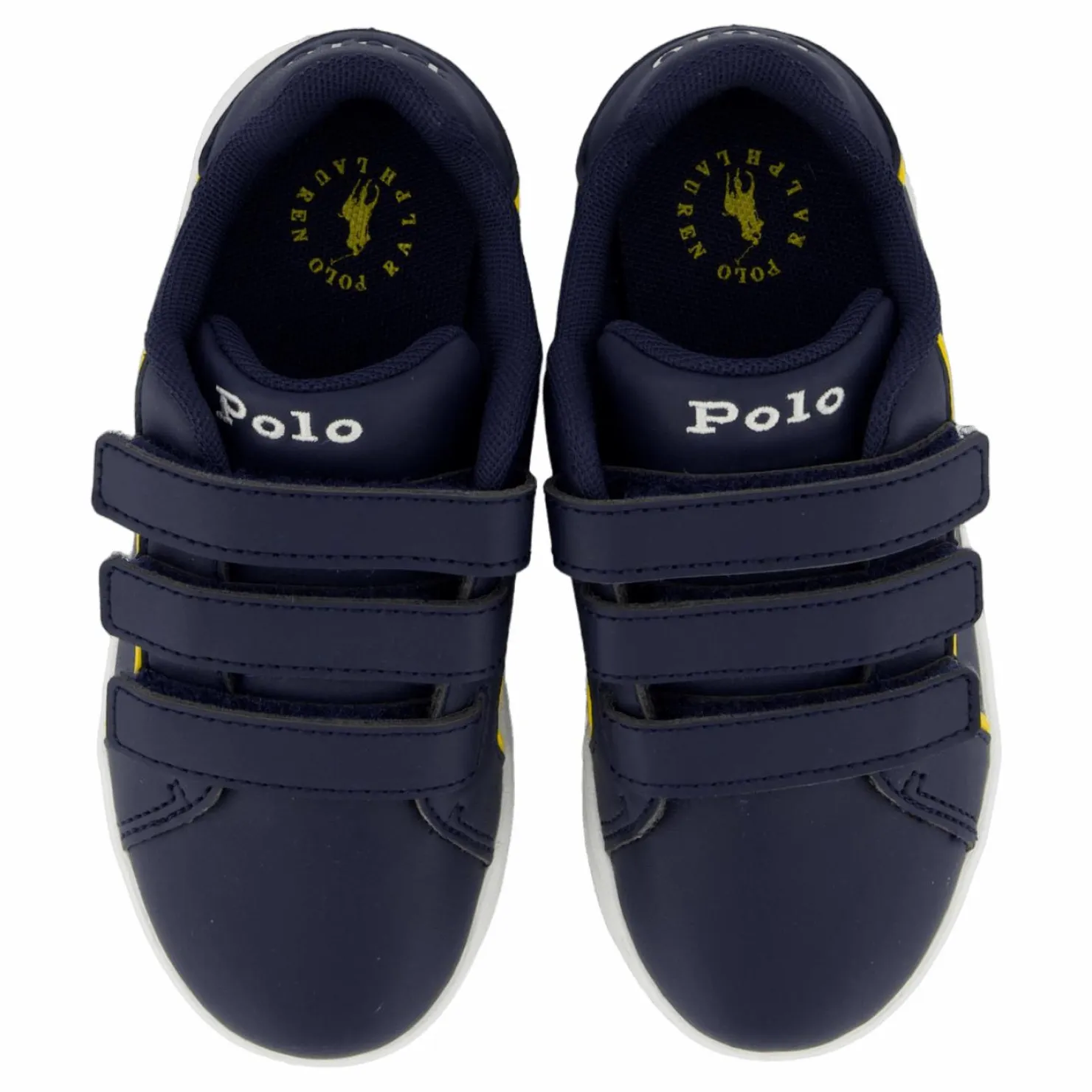 Ralph Lauren Junior Heritage Court Iii Ez T-navy Smooth W/ White Pp Blå Sale