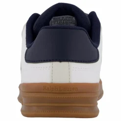 Ralph Lauren Junior Heritage Court Iii Ez T-toe C-white Smooth/grey Micro/navy Vit New