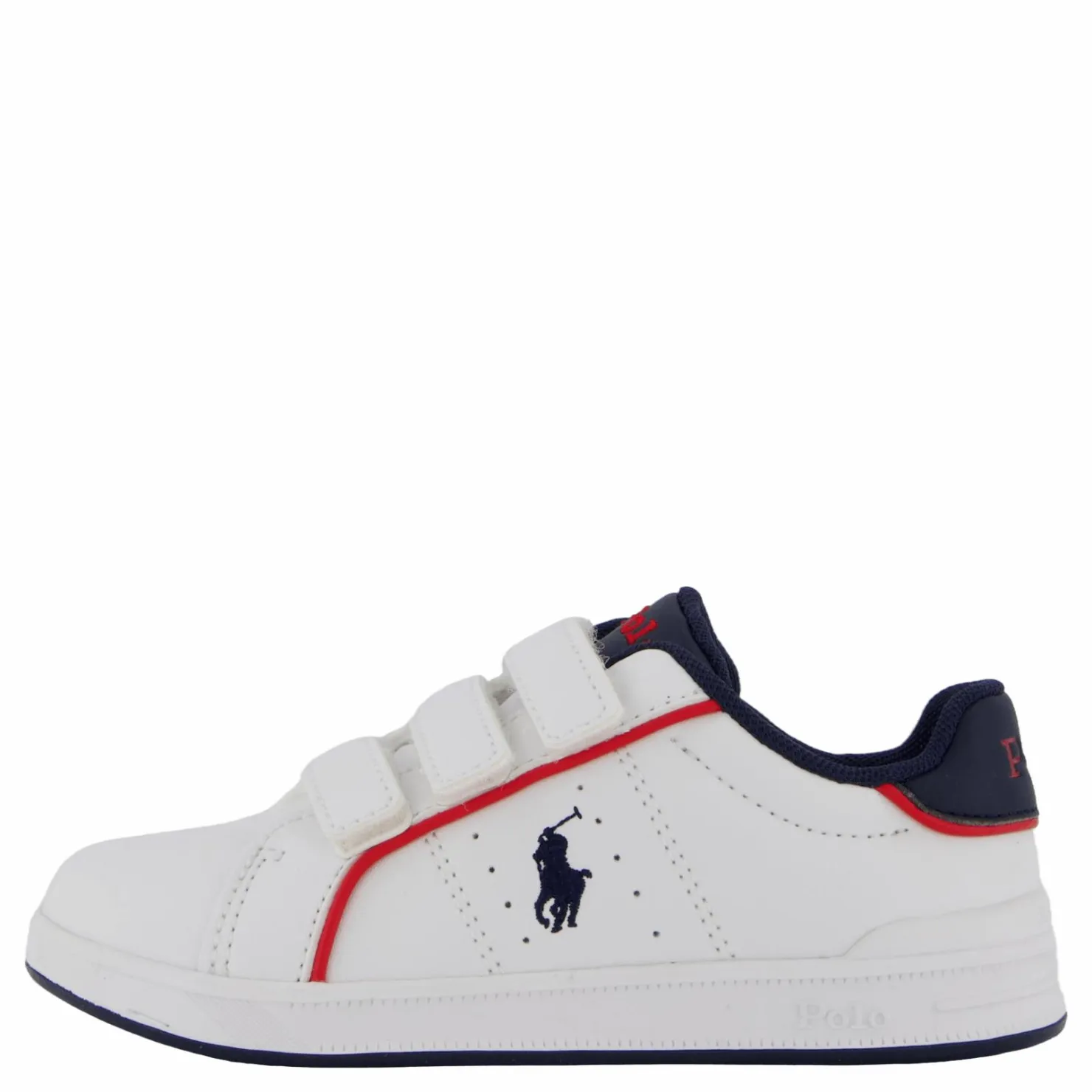 Ralph Lauren Junior Heritage Court Iii Ez T-white Smooth/navy W/ Navy Pp Vit Outlet