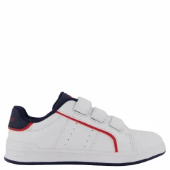 Ralph Lauren Junior Heritage Court Iii Ez T-white Smooth/navy W/ Navy Pp Vit Outlet