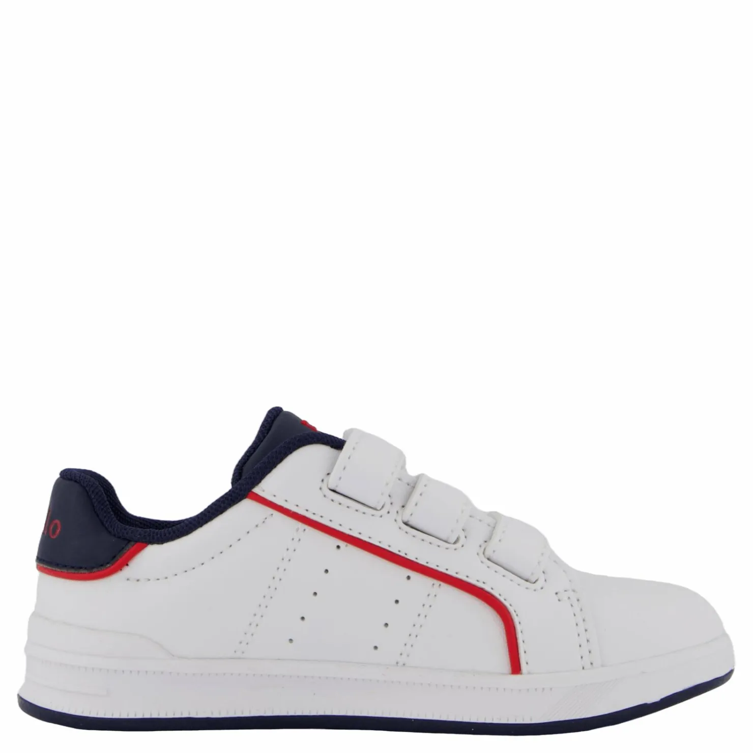 Ralph Lauren Junior Heritage Court Iii Ez T-white Smooth/navy W/ Navy Pp Vit Outlet