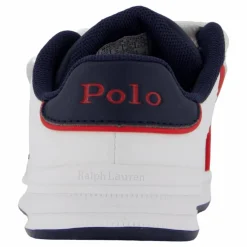 Ralph Lauren Junior Heritage Court Iii Ez T-white Smooth/navy W/ Navy Pp Vit Outlet