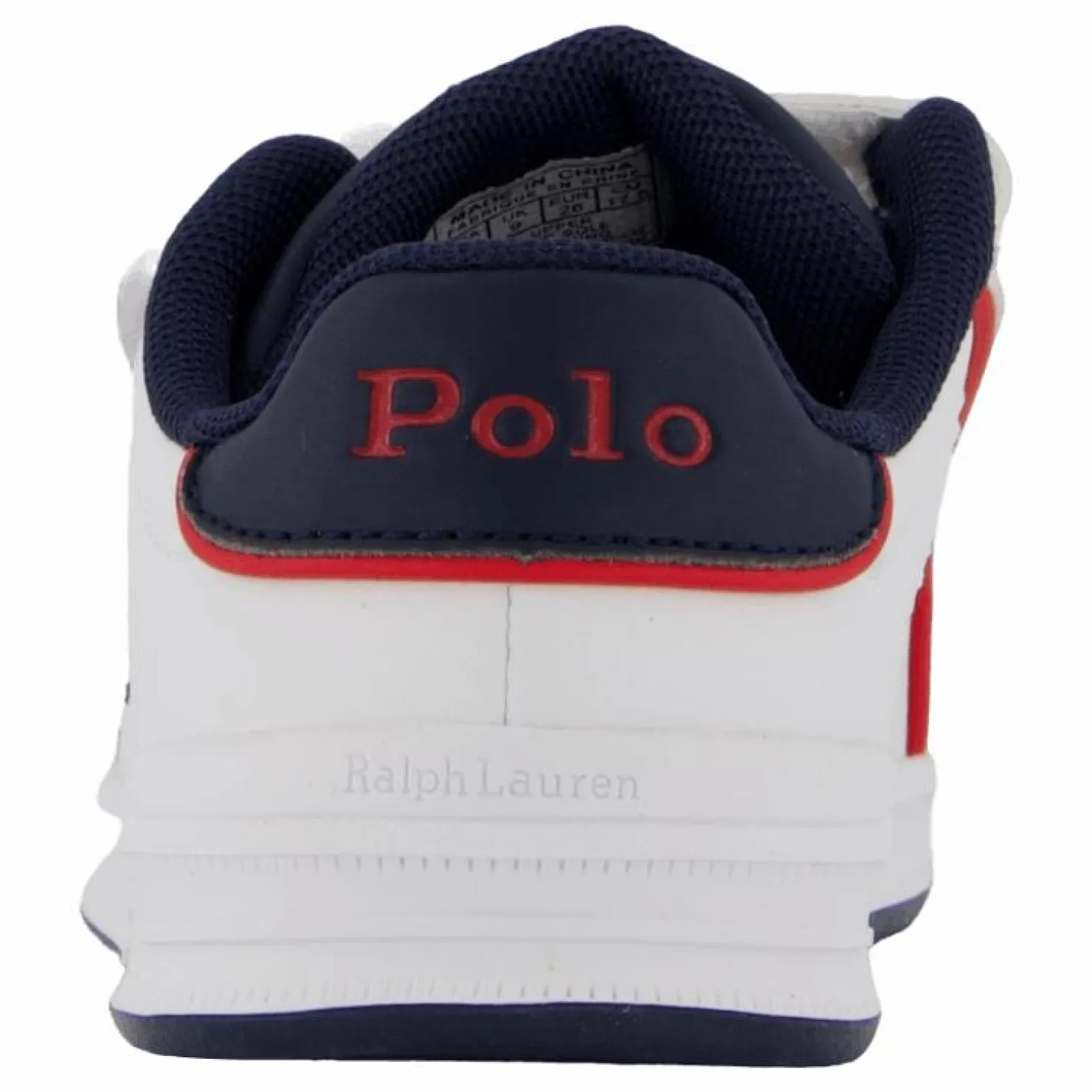 Ralph Lauren Junior Heritage Court Iii Ez T-white Smooth/navy W/ Navy Pp Vit Outlet