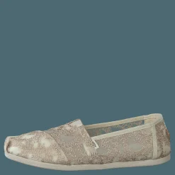 Toms Hibiscus Floral Lace Alprg Natural Metallic Beige och Brun Best