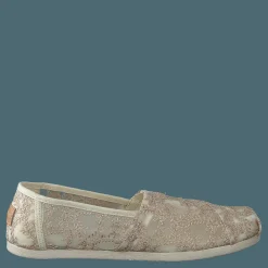 Toms Hibiscus Floral Lace Alprg Natural Metallic Beige och Brun Best