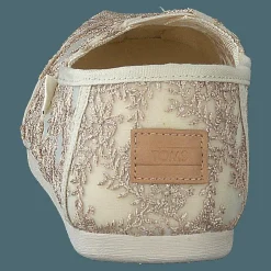 Toms Hibiscus Floral Lace Alprg Natural Metallic Beige och Brun Best