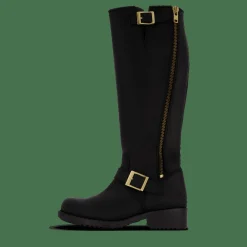 Johnny Bulls High Boot Double Zip Black / Shiny Gold Guld och Svart Best