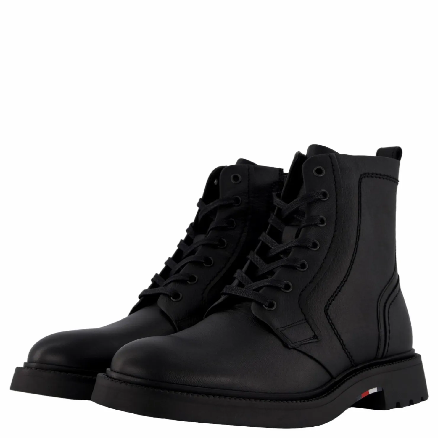Tommy Hilfiger Hilfiger Comfort Lwt Lth Boot Black Svart Outlet