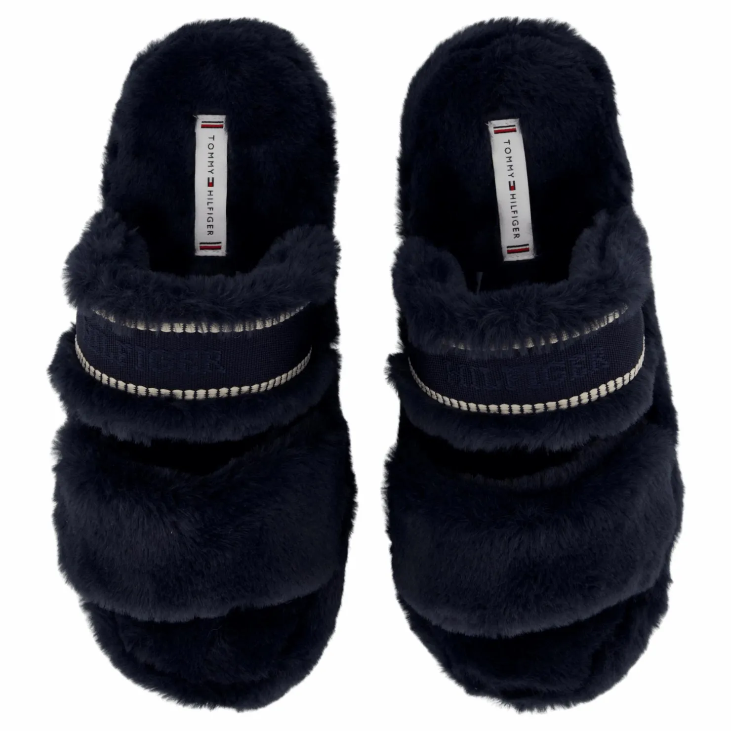 Tommy Hilfiger Hilfiger Fur Basics Slipper Space Blue Svart Discount
