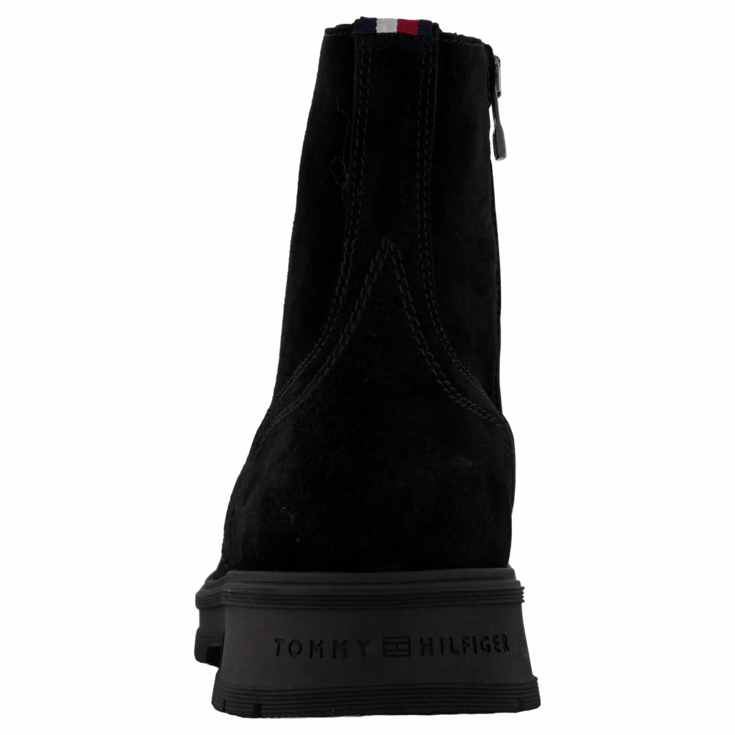Tommy Hilfiger Hilfiger Suede Lace Zip Boot Black Svart Outlet