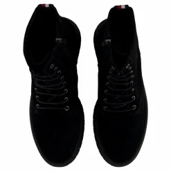 Tommy Hilfiger Hilfiger Suede Lace Zip Boot Black Svart Outlet