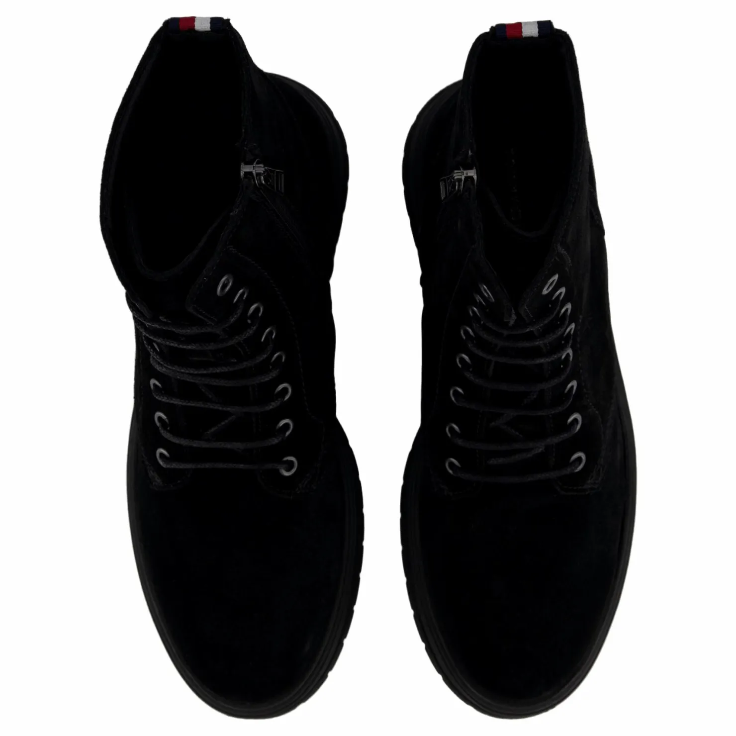 Tommy Hilfiger Hilfiger Suede Lace Zip Boot Black Svart Outlet