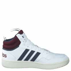 adidas Hoops 3.0 Mid Lifestyle Basketball Classic Vintage Shoes Cloud White / Shadow Navy / Shadow Red Vit New
