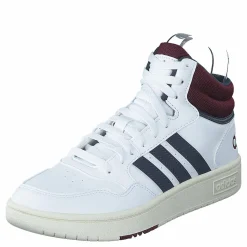 adidas Hoops 3.0 Mid Lifestyle Basketball Classic Vintage Shoes Cloud White / Shadow Navy / Shadow Red Vit New