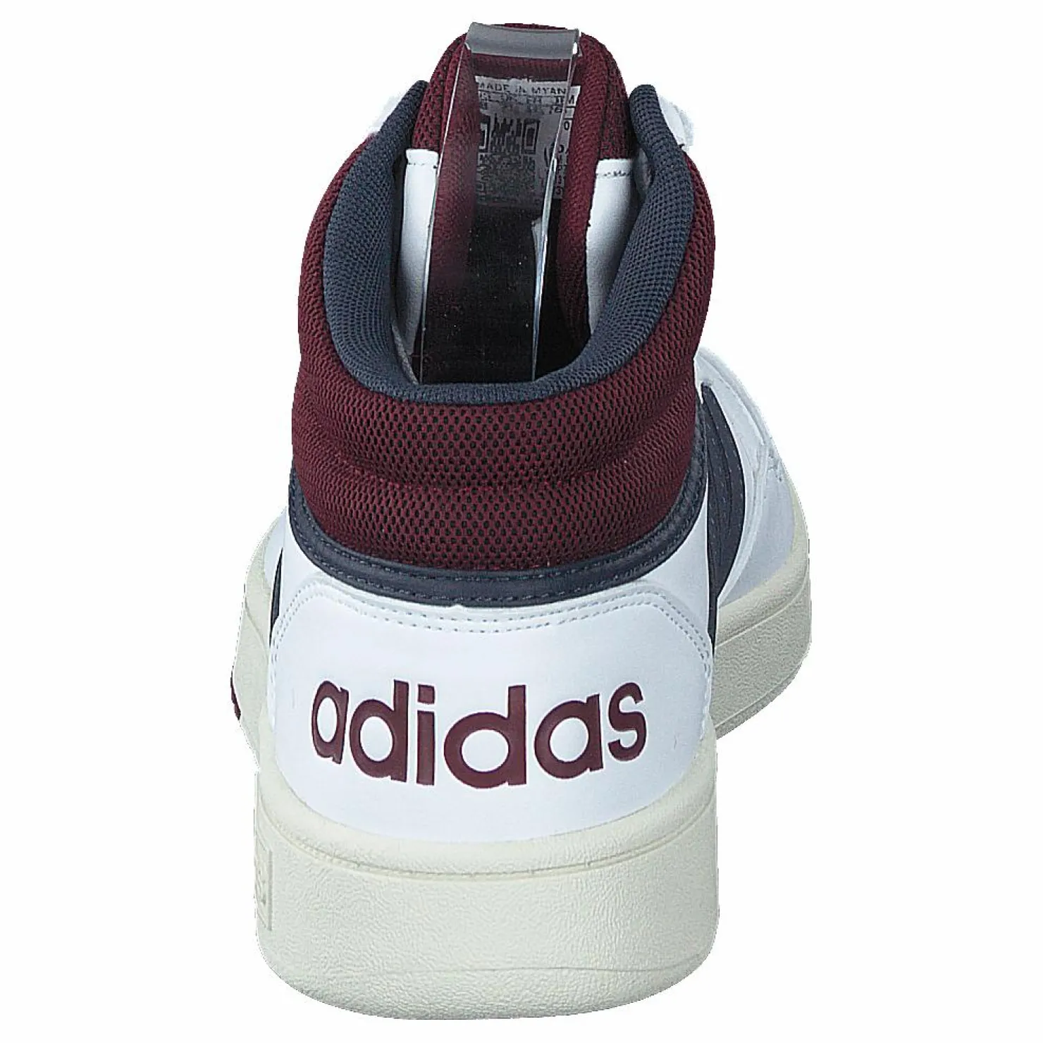 adidas Hoops 3.0 Mid Lifestyle Basketball Classic Vintage Shoes Cloud White / Shadow Navy / Shadow Red Vit New