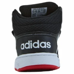 adidas Hoops 2.0 Mid Shoes Core Black / Cloud White / Vivid Red Svart Online