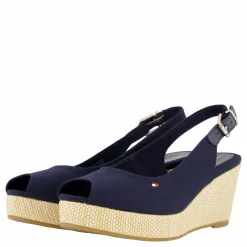 Tommy Hilfiger Iconic Elba Sling Back Wedge Blå New