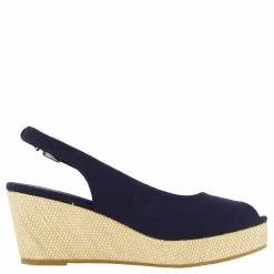 Tommy Hilfiger Iconic Elba Sling Back Wedge Blå New