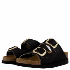 Scholl Ilary 2 Straps Fur Ad Black Svart Clearance