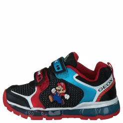 Geox J Android Boy Black/sky Röd och Svart New