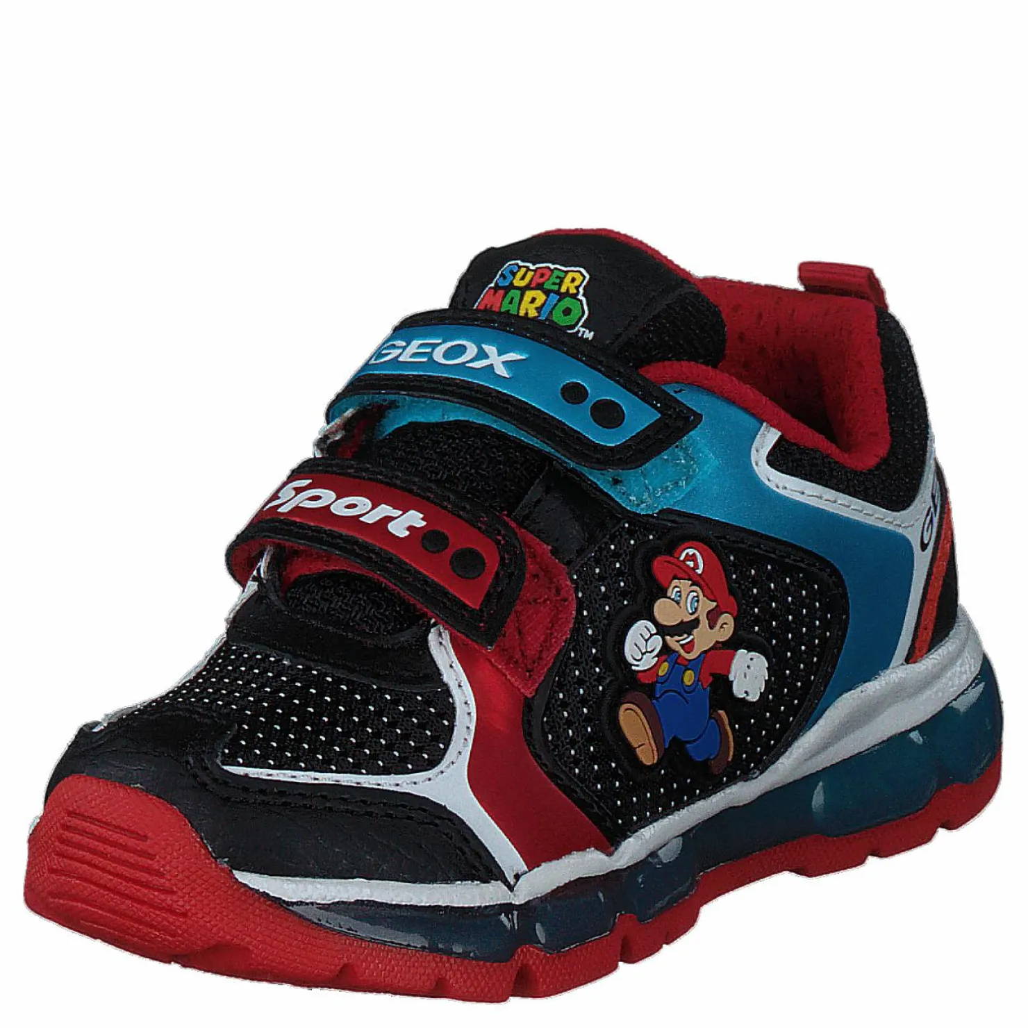 Geox J Android Boy Black/sky Röd och Svart New