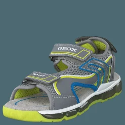 Geox J Sandal Android Boy Grey/lime Grå Hot